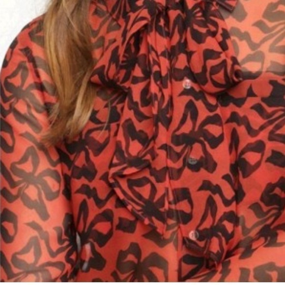 J. CREW COLLECTION Silk "Secretary Ribbon" Blousesz 2 - Picture 2 of 9